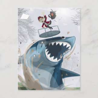 Der Hai im Park (Original Artwork) Postkarte