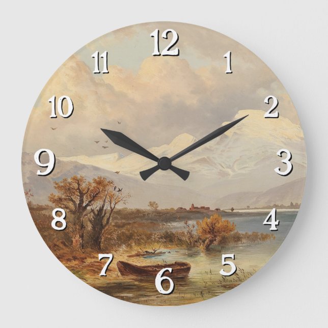 Der Haider See - Emil Barbarini Große Wanduhr (Vorderseite)