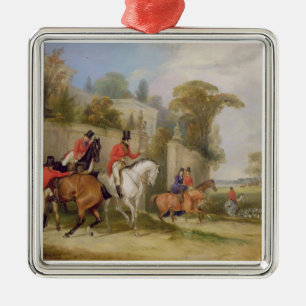 Der Hall des Junggesellen, das Treffen, 1835 (Öl Silbernes Ornament