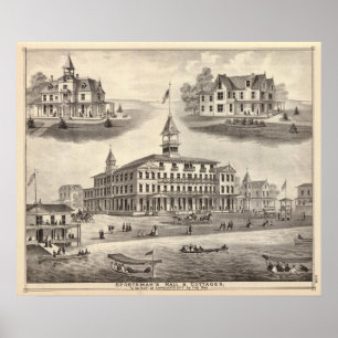 Der Hall u. die Hütten des Sportsmans Poster