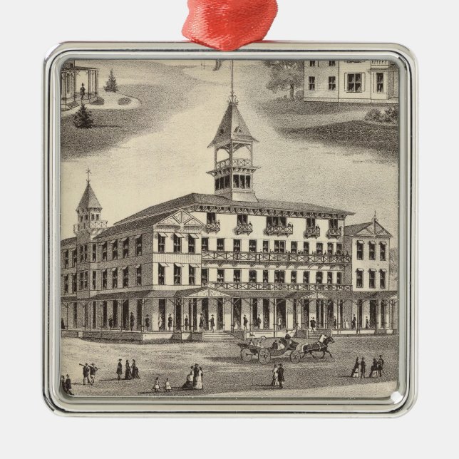 Der Hall u. die Hütten des Sportsmans Silbernes Ornament (Vorne)