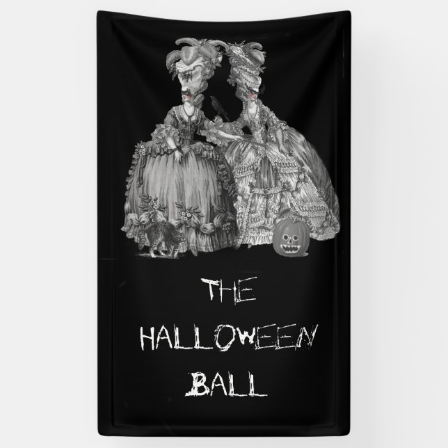 Der Halloween-Ball (auf schwarz) Banner (Vertikal)