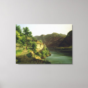 Der Hallstatter See, 1824 (Öl auf Leinwand) Leinwanddruck