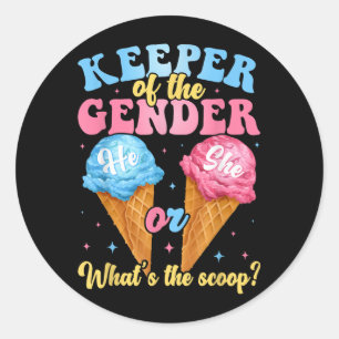 Der Halter der geschlechtsspezifischen Eiscreme, w Runder Aufkleber
