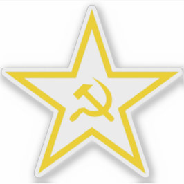 Der Hammer und der Sichelstern (gelb) Aufkleber