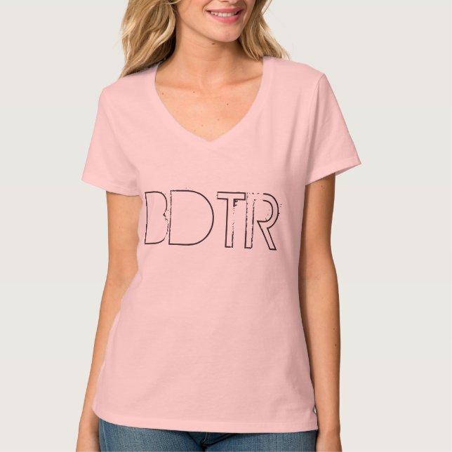 Der Hanes der Frauen Nano-V-Hals T - Shirt (Vorderseite)