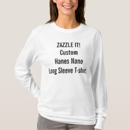 Der Hanes der kundenspezifischen Frauen langer T-Shirt