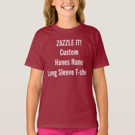 Der Hanes der kundenspezifischen Frauen langer T-Shirt