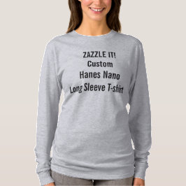 Der Hanes der kundenspezifischen Frauen langer T-Shirt