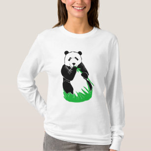 Der Hanes der Panda-Frauen langer Hülsen-Nano-T - T-Shirt