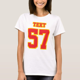 Der Hanes der vorderen WEISSEN ROTEN GOLDfrauen T-Shirt