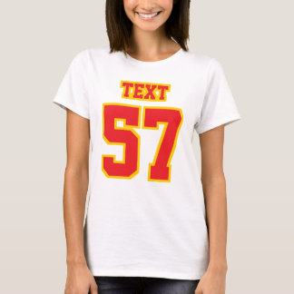 Der Hanes der vorderen WEISSEN ROTEN GOLDfrauen T-Shirt