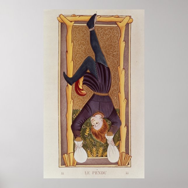 Der hanged Man, die Tarot-Karte, Französisch Poster (Vorne)