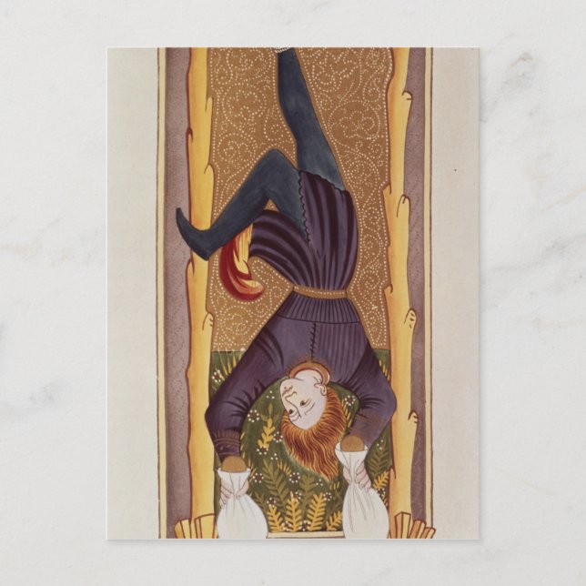 Der hanged Man, die Tarot-Karte, Französisch Postkarte (Vorderseite)