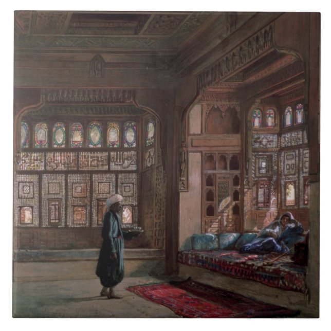 Der Harem von Scheich Sadat, Kairo, 1870 Fliese (Vorderseite)