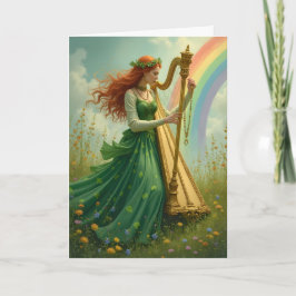 Der Harpist und der Rainbow St. Patrick's Day Feiertagskarte