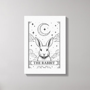 Der Hase   Mystische Mond Tarot Karte Illustration Leinwanddruck