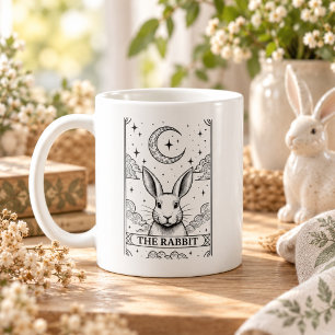 Der Hase Mystische Mond-Tarotkarte Illustration Kaffeetasse