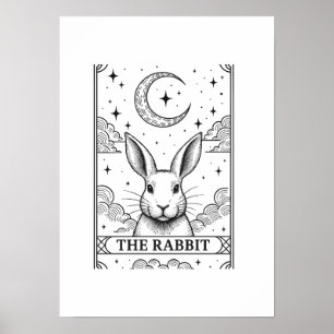 Der Hase   Mystische Mond-Tarotkarte Illustration Poster