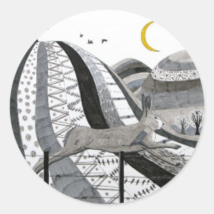 Der Hase Runder Aufkleber