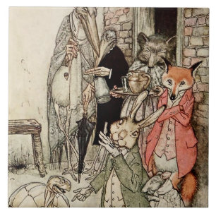 „Der Hase und die Schildkröte“ von Arthur Rackham Fliese
