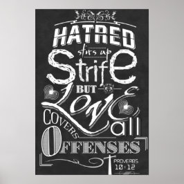 Der Hass bricht auf, aber die Liebe deckt alle Str Poster