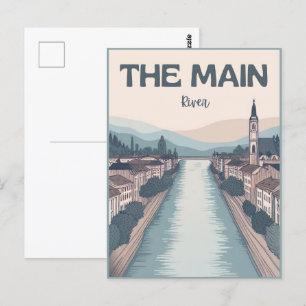 Der Hauptfluss in Deutschland - der Main Frankfurt Postkarte