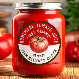 Der hausgemachte Tomatensaft in zwei Farben Runder Aufkleber
