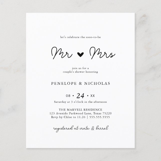 Der Haushalt wird bald Mr. & Mrs. Couple Brautpart (Vorderseite)