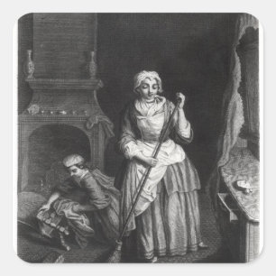 Der Haushälterin Quadratischer Aufkleber