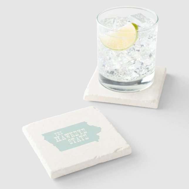 Der Hawkeye-Staat Iowa Nickname Iowan Iowegian Steinuntersetzer (Seitenansicht)