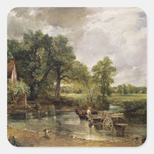 Der Hay Wain, 1821 Quadratischer Aufkleber