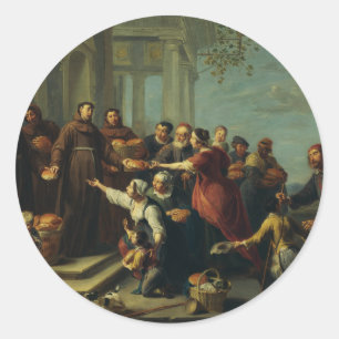 Der Heilige Antonius von Padua von Willem van Herp Runder Aufkleber