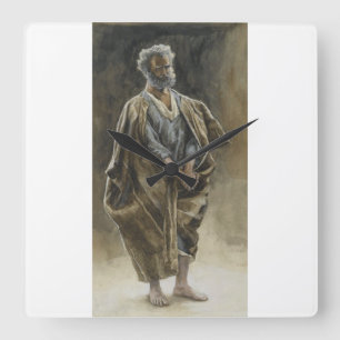 Der heilige Apostel Petrus von James Tissot Quadratische Wanduhr