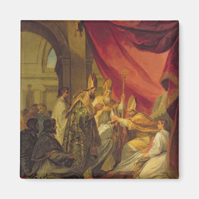 Der Heilige Augustinus, der als Bischof ordiniert  Magnet (Vorne)