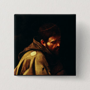 Der Heilige Franz von Assisi von Caravaggio Button