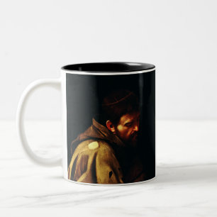 Der Heilige Franziskus von Caravaggio Barock-Meist Zweifarbige Tasse