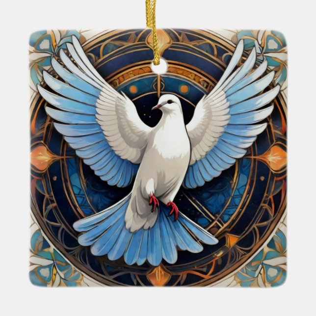 Der Heilige Geist (Taube) 2 Keramikornament (Vorderseite)