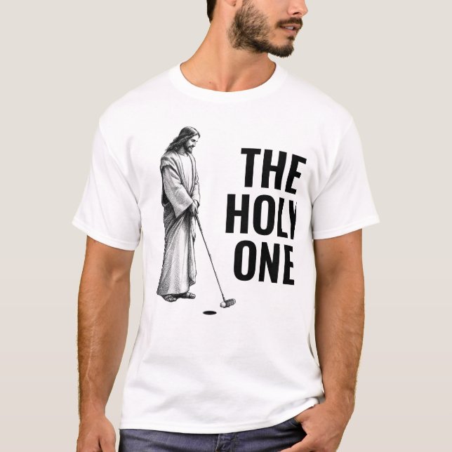 Der Heilige - Golfender Jesus T-Shirt (Vorderseite)