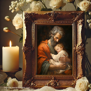 Der heilige Joseph und das Kind Jesus Religious Fotodruck