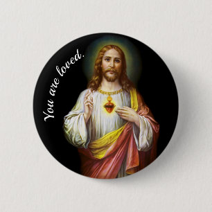 Der heilige Knopf Jesusherz Button