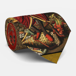 Der heilige Michael Archangel besiegt den Teufel Krawatte