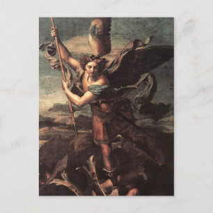 Der heilige Micheal und der Teufel Postkarte