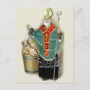 Der Heilige Nikolaus rettet Kinder Postkarte