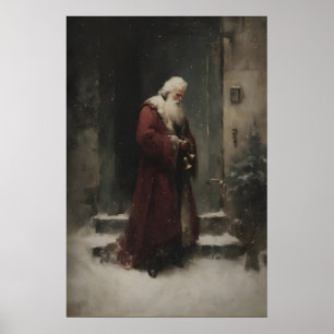 Der Heilige Nikolaus Santa Claus nahe der Tür im S Poster