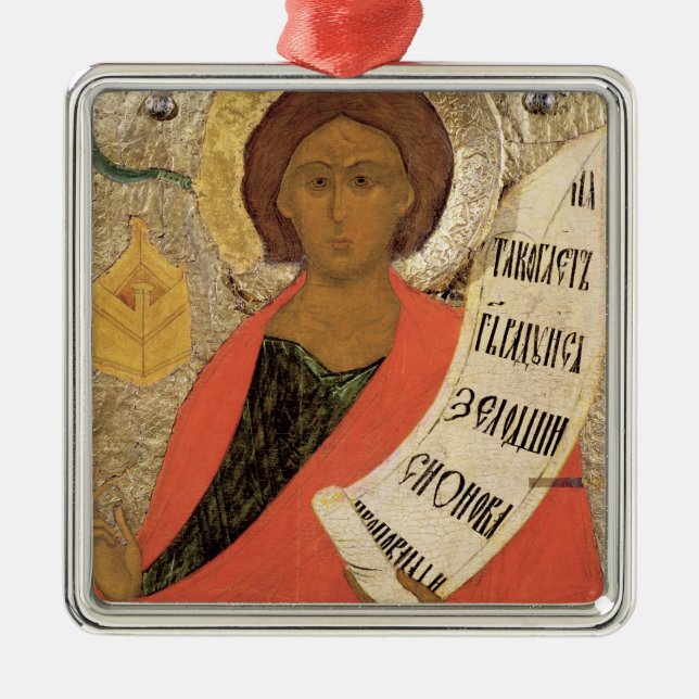 Der heilige Prophet Zacharias Silbernes Ornament (Vorne)