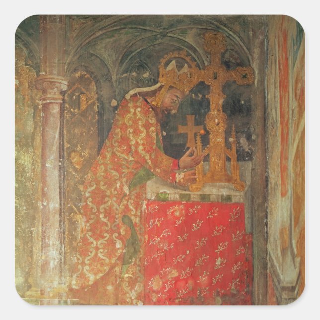 Der Heilige Römische Kaiser Karl IV. Quadratischer Aufkleber (Vorderseite)