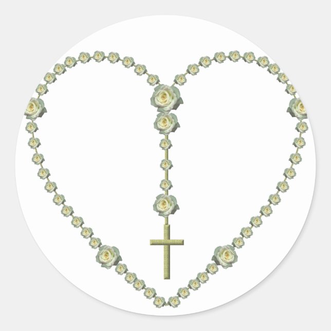 Der Heilige Rosenkranz Runder Aufkleber (Vorderseite)