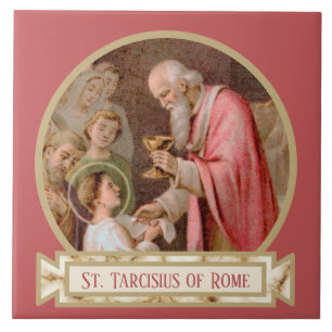 Der Heilige Tarcisius empfängt die Eucharistie (BL Fliese