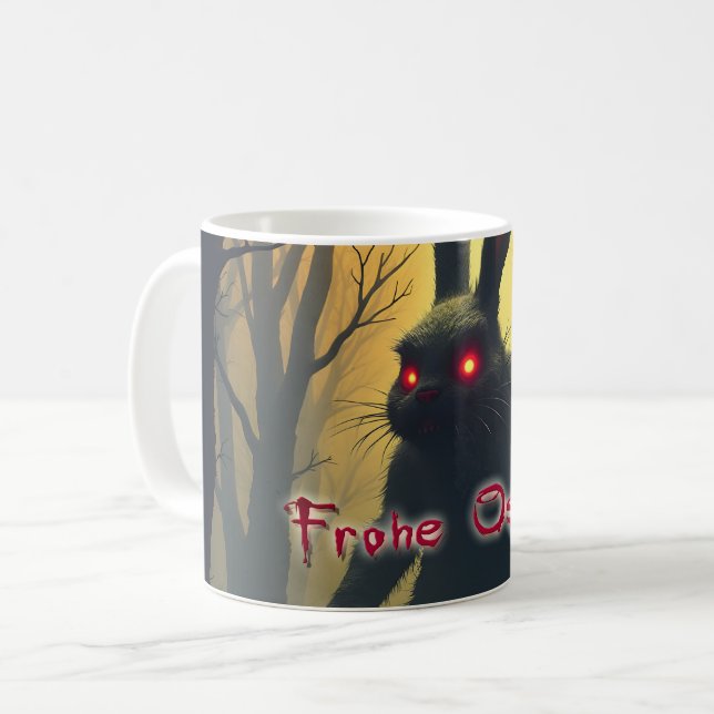 Der heiße Osterhase im Schattenwald Kaffeetasse (Vorderseite Links)